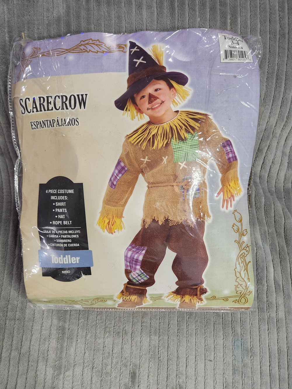 Scarecrow Boy Scary Monster Cute Brown Dress Up Halloween Child 3 4 Costume